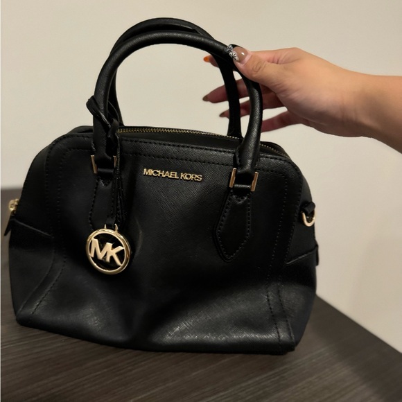 Michael Kors Black Saffiano Leather Ayden Medium Satchel Bag - Picture 2 of 14